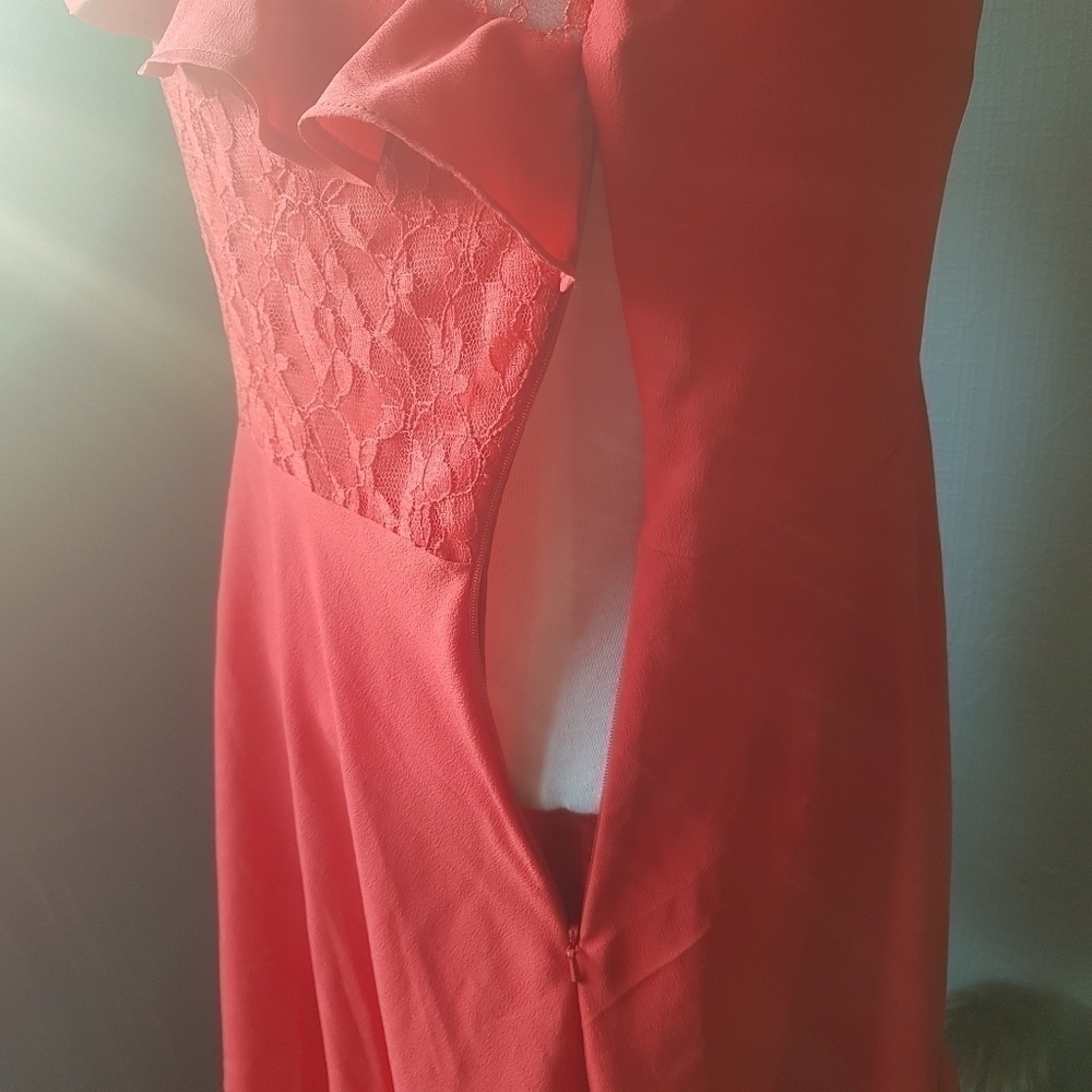 ASOS Lace and Ruffle High Neck Long Sleeved Dress - Picture 9 of 15